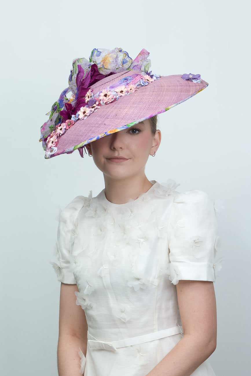 Lavender Dior Brim with Pastel Flowers
