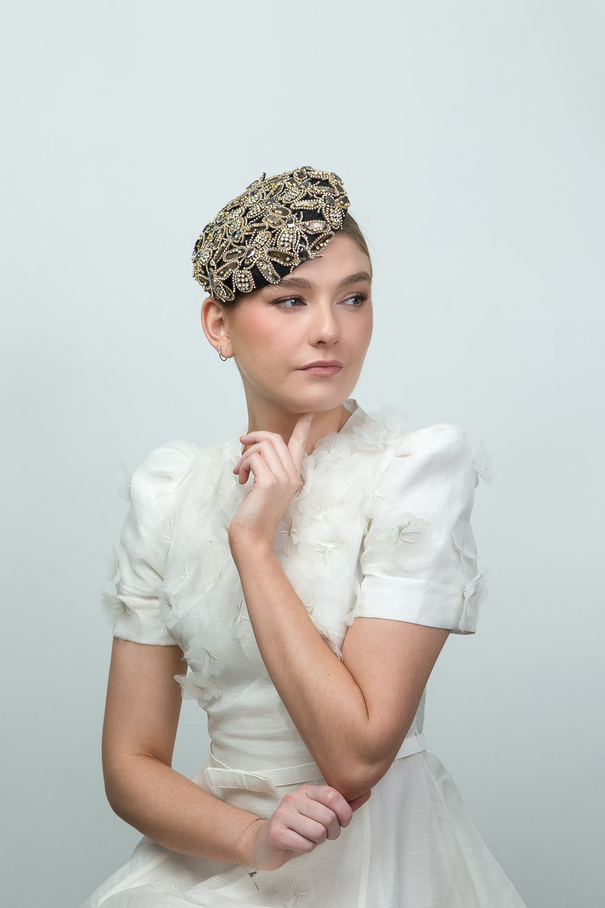 Beaded Bees Button Hat