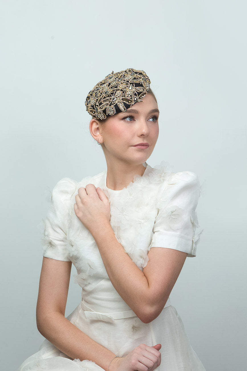 Beaded Bees Button Hat