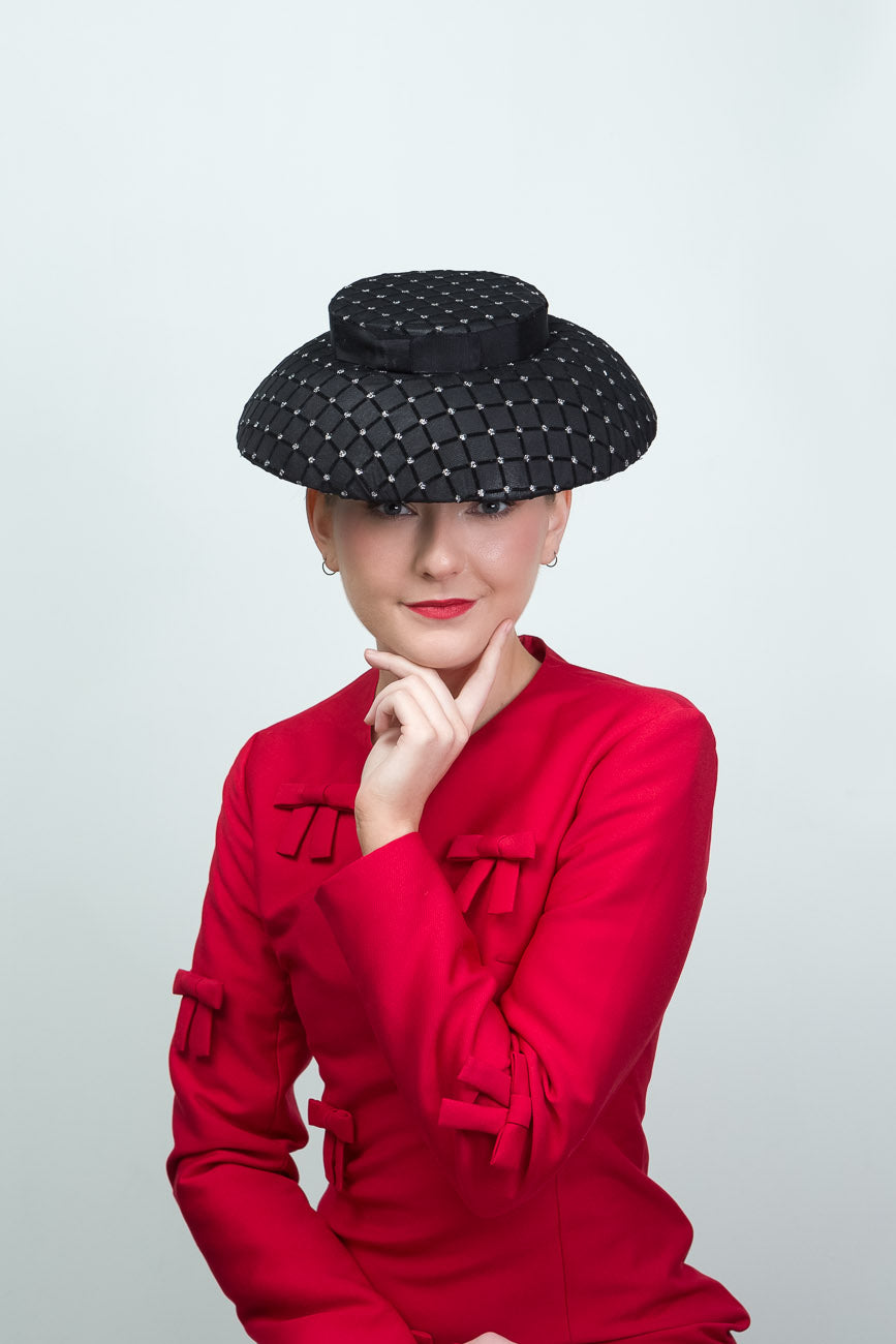 Black Lace Short Brimmed Hat