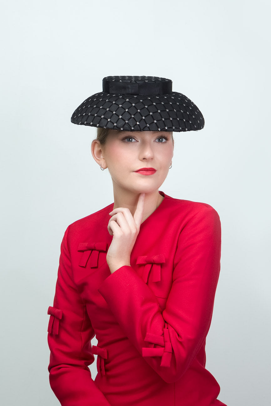 Black Lace Short Brimmed Hat