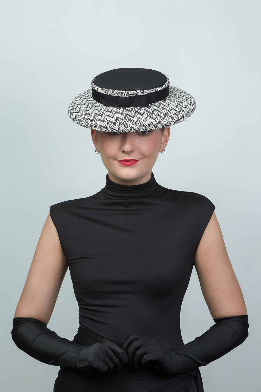 Black and White Short Brim Hat