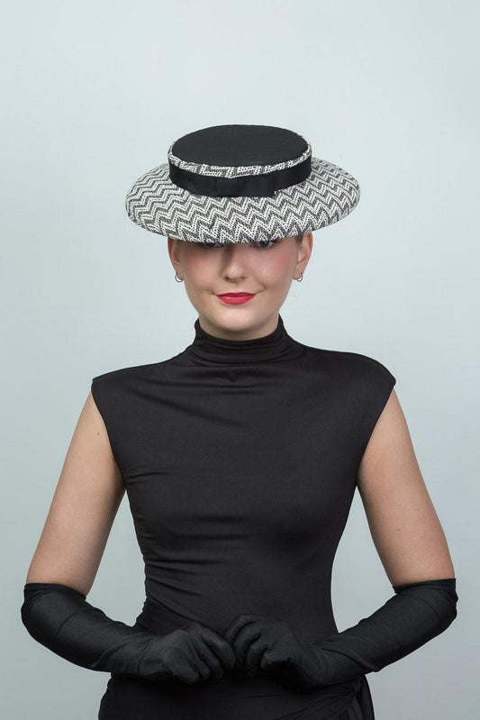 Black and White Short Brim Hat