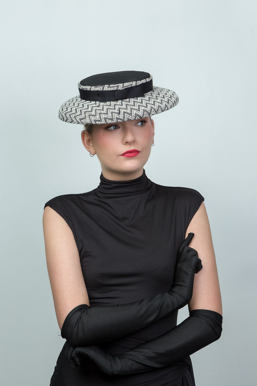 Black and White Short Brim Hat