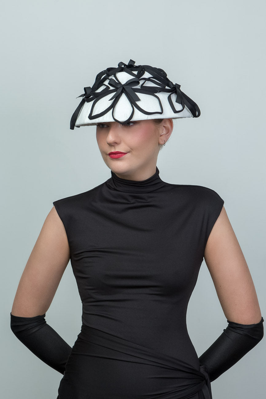 White and Black 1960's Style Hat