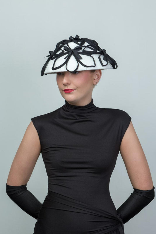 White and Black 1960's Style Hat