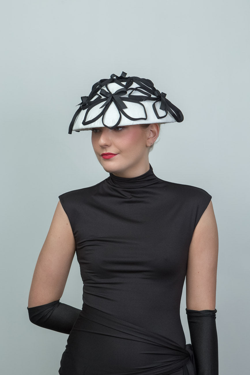White and Black 1960's Style Hat