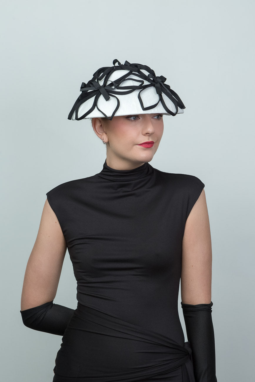 White and Black 1960's Style Hat