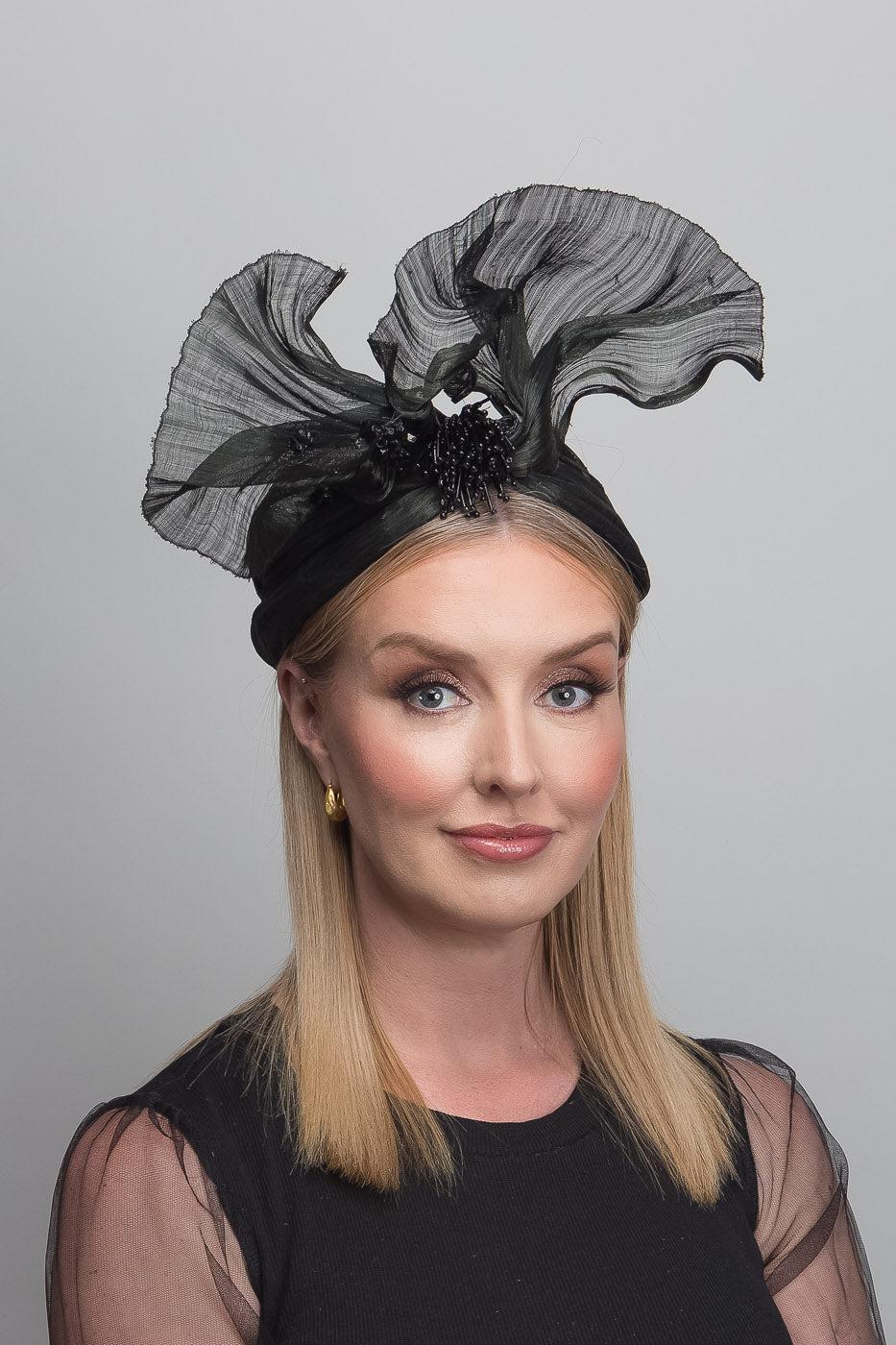 Black Gatsby Sculptured Fascinator