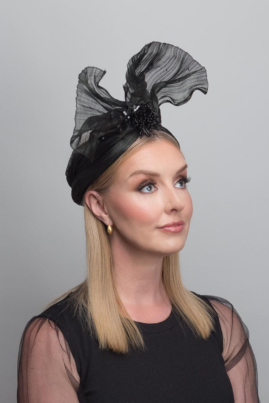 Black Gatsby Sculptured Fascinator