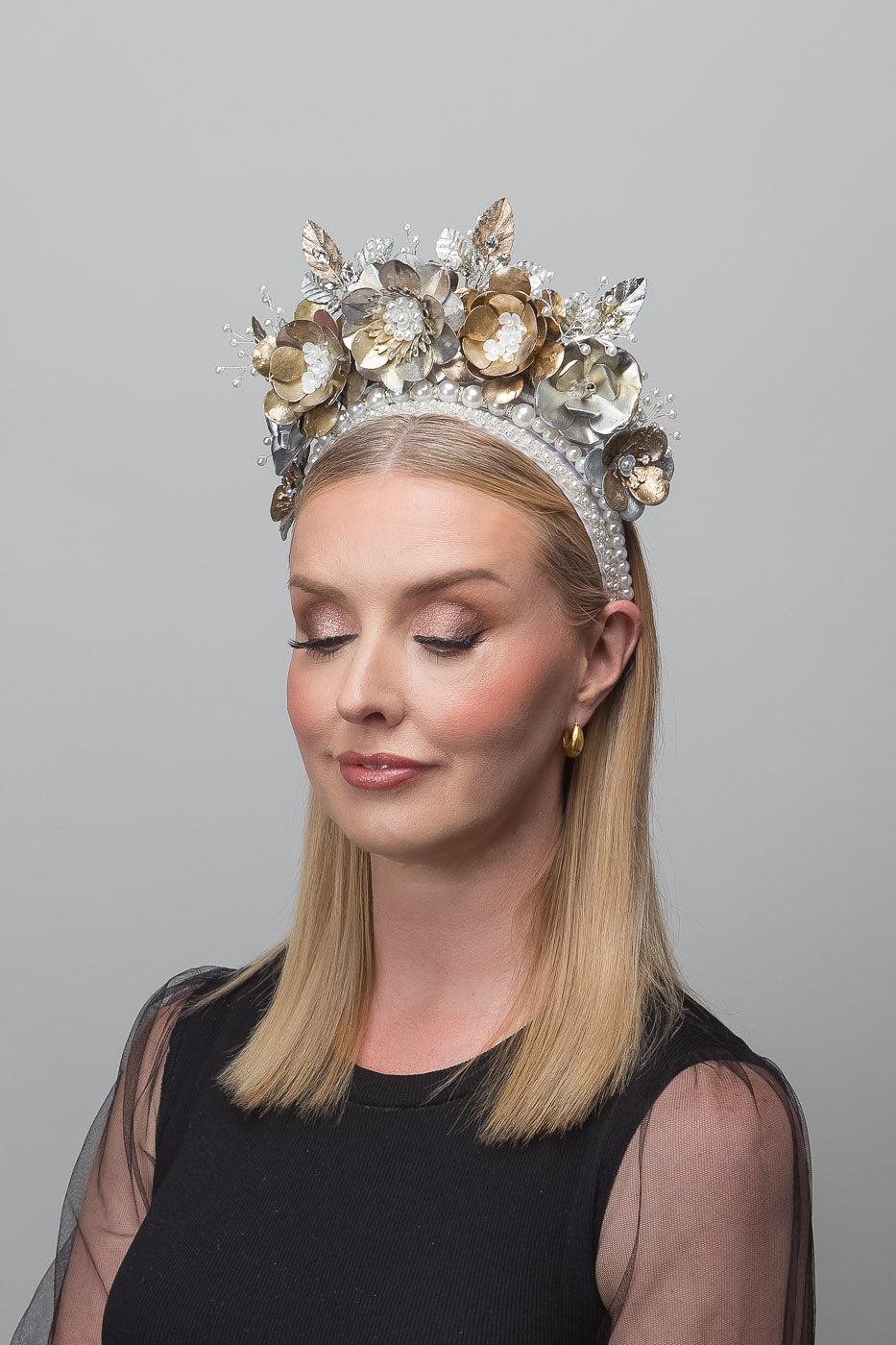 Gold Silver Metal Flower Crown