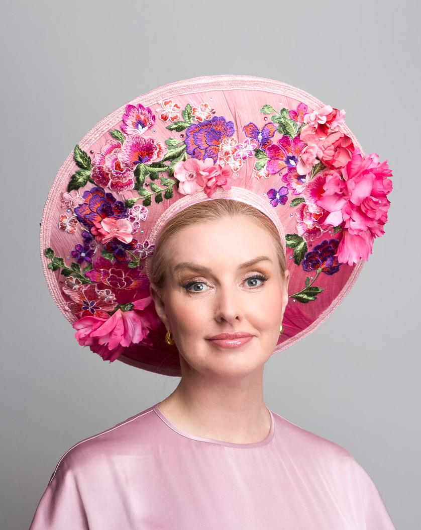 Pink Flower Beaded Halo