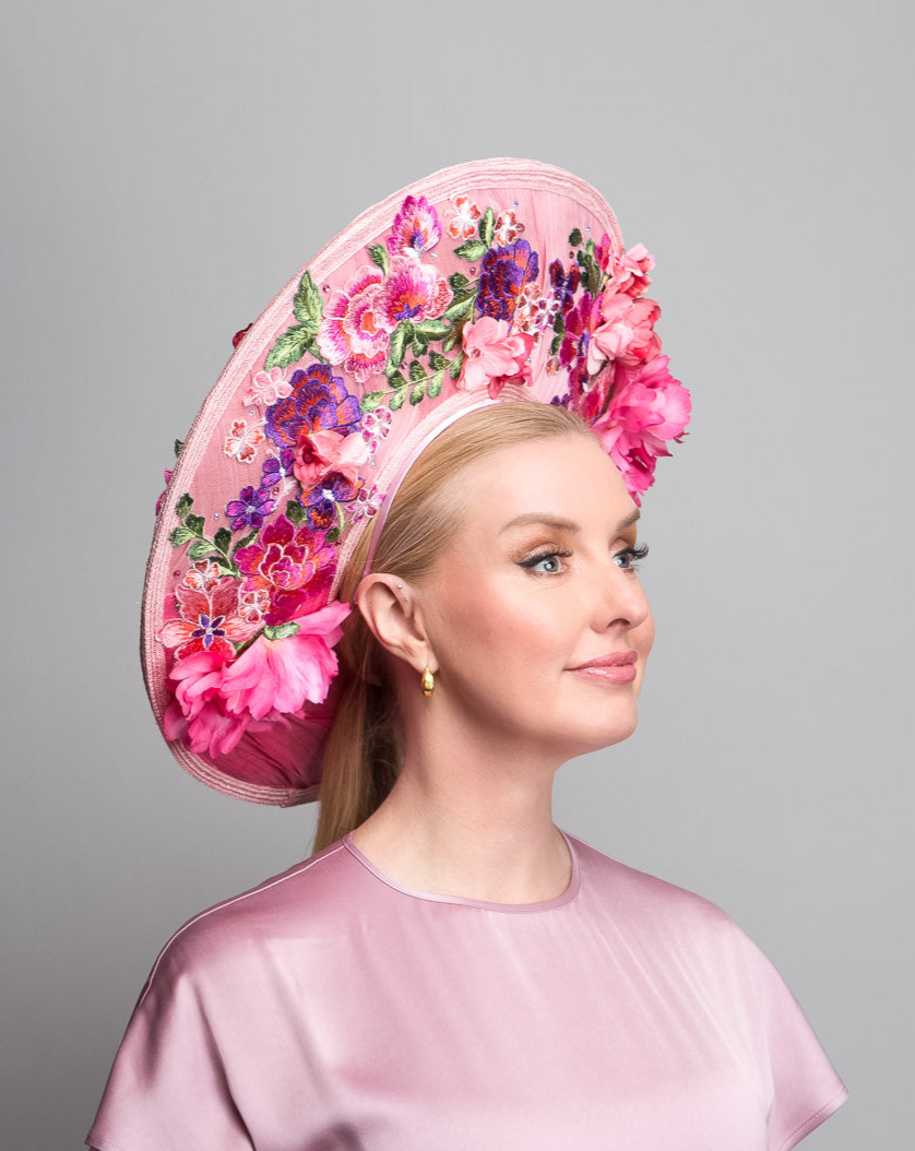 Pink Flower Beaded Halo