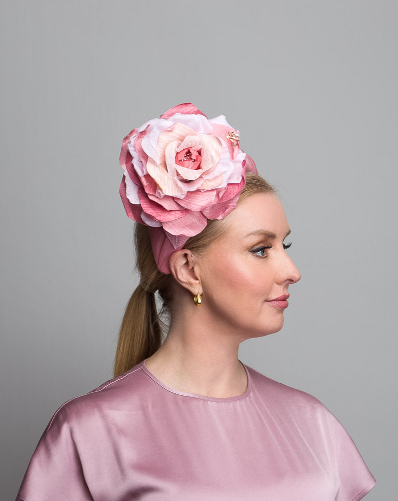 Pink Flower Bandeau Headband