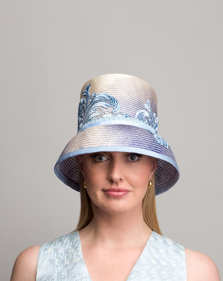 Blue Mauve Brimmed Hat