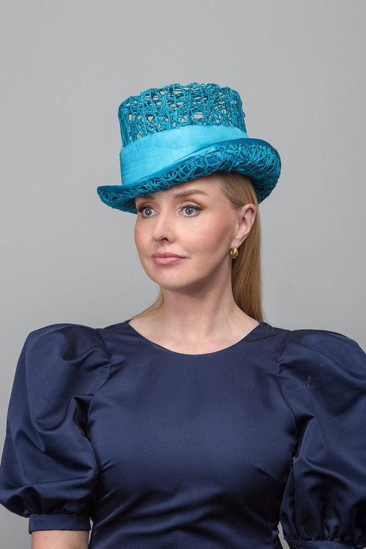 Blue Mesh Top Hat