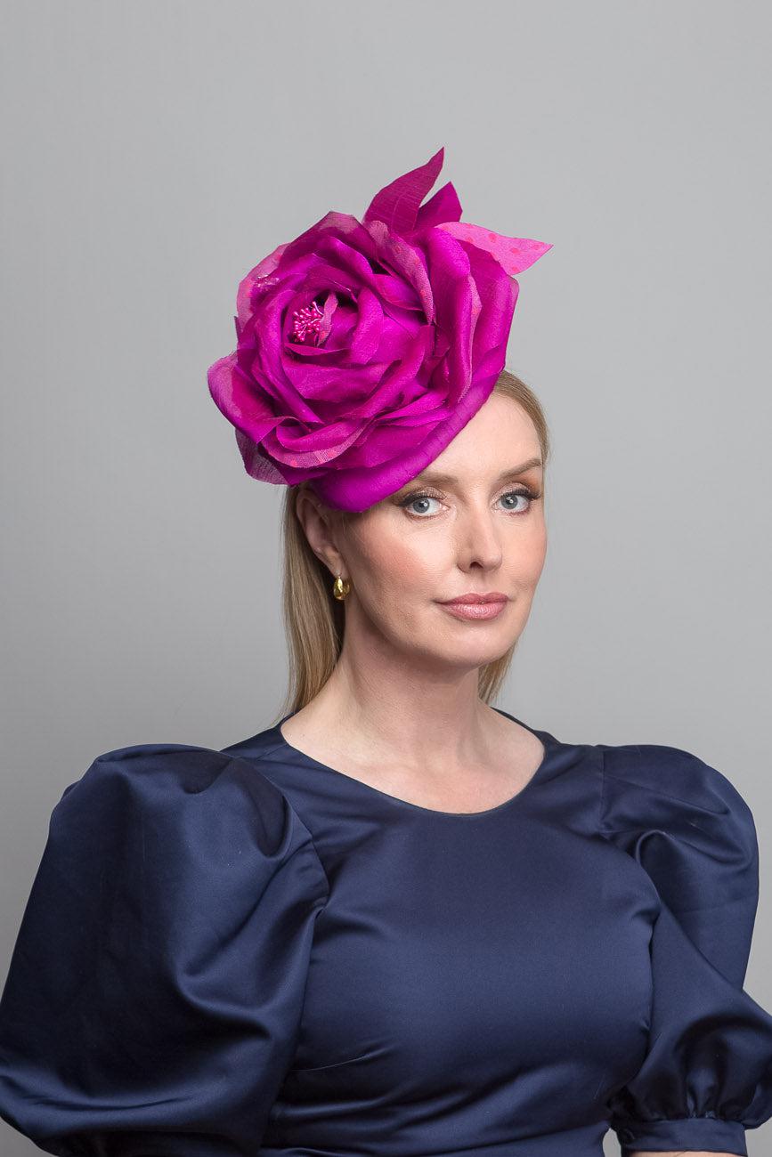 Cerise Silk Flower Percher