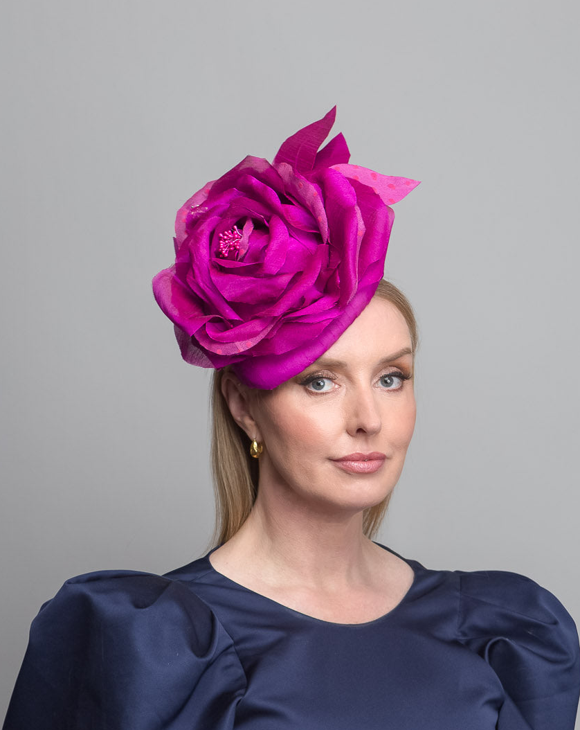 Cerise Silk Flower Percher