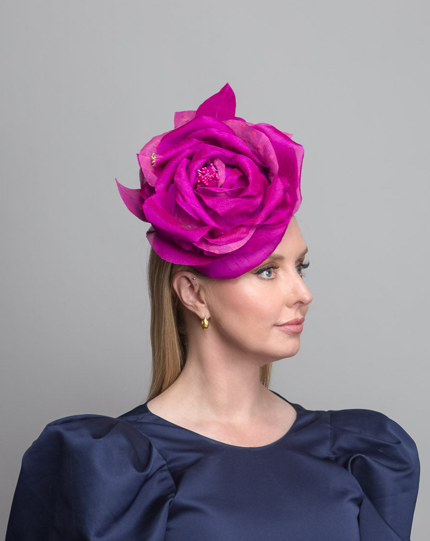 Cerise Silk Flower Percher