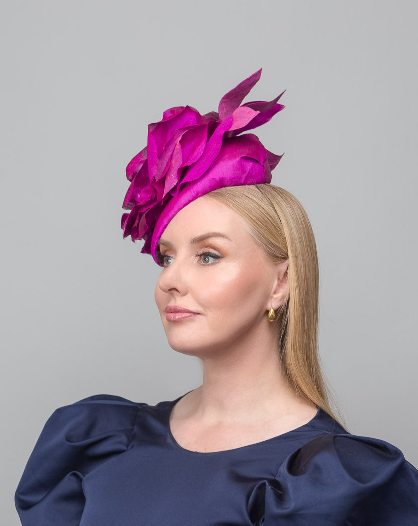 Cerise Silk Flower Percher