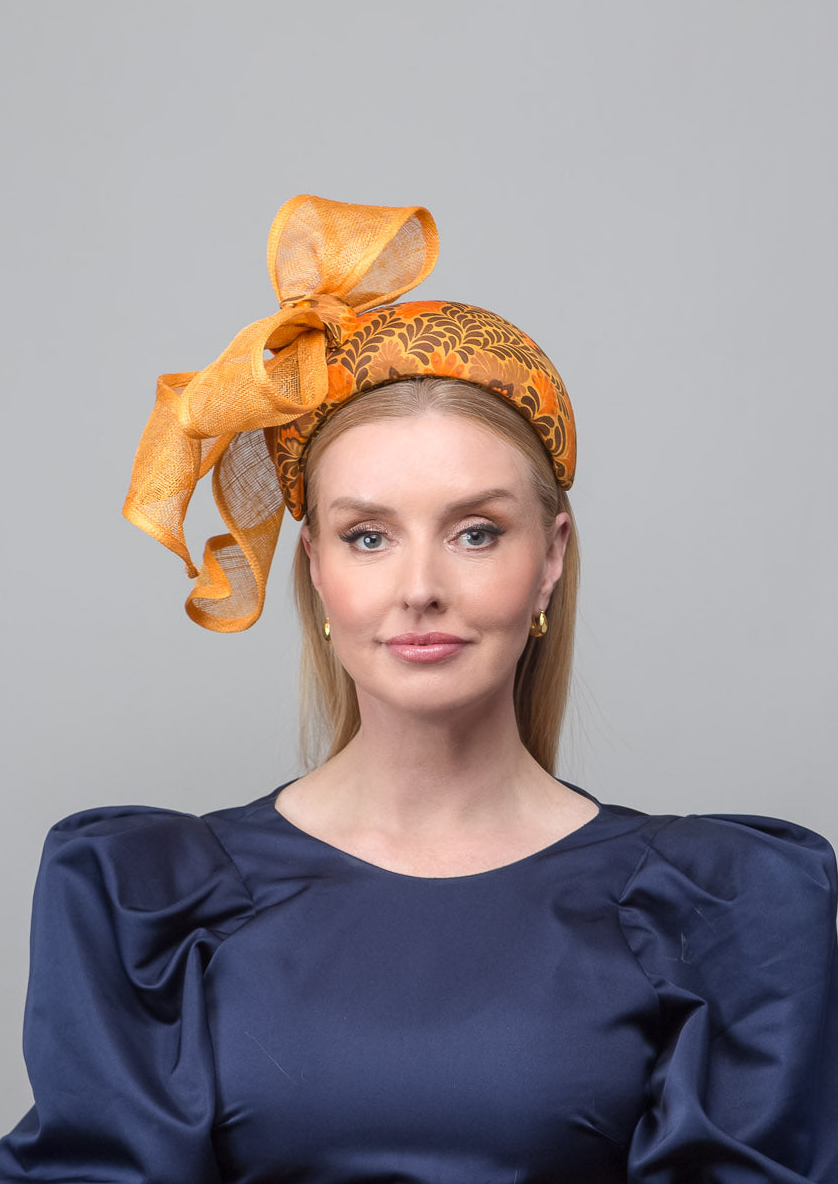 Orange Bow Bandeau Headband