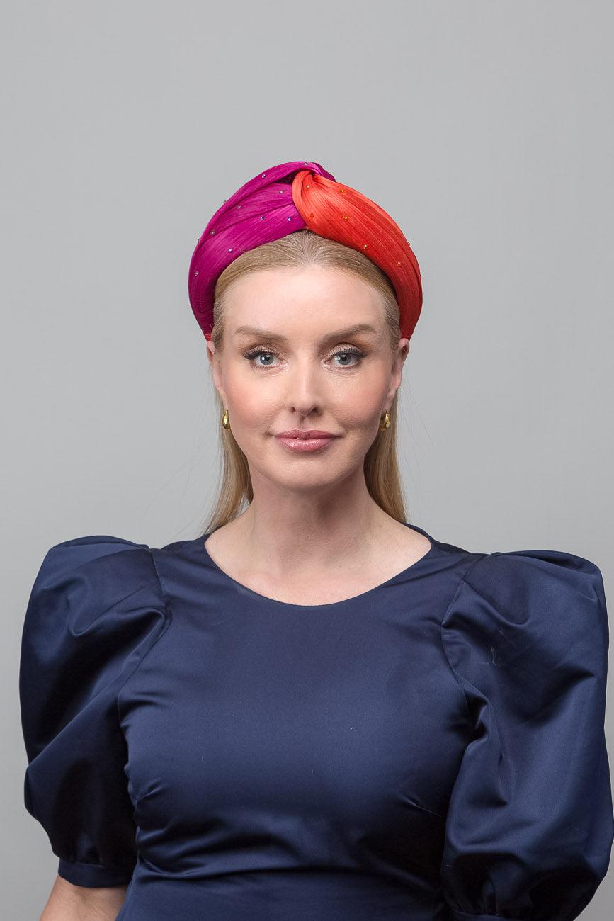 Cerise Orange Turban Headband