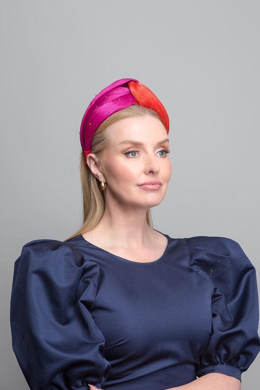 Cerise Orange Turban Headband