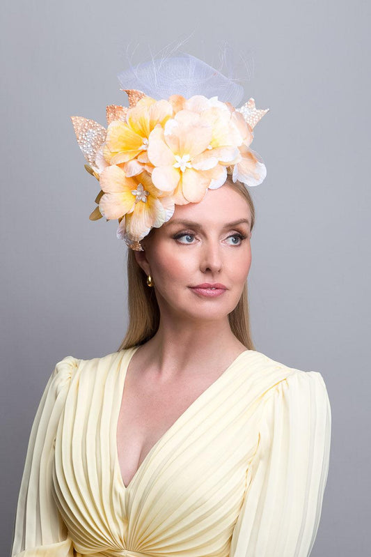 Apricot Blush Flower Fascinator