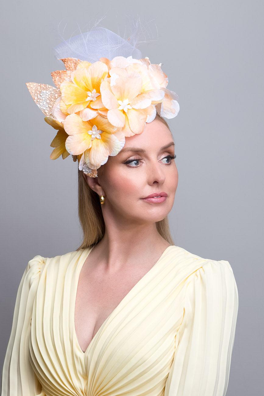 Apricot Blush Flower Fascinator