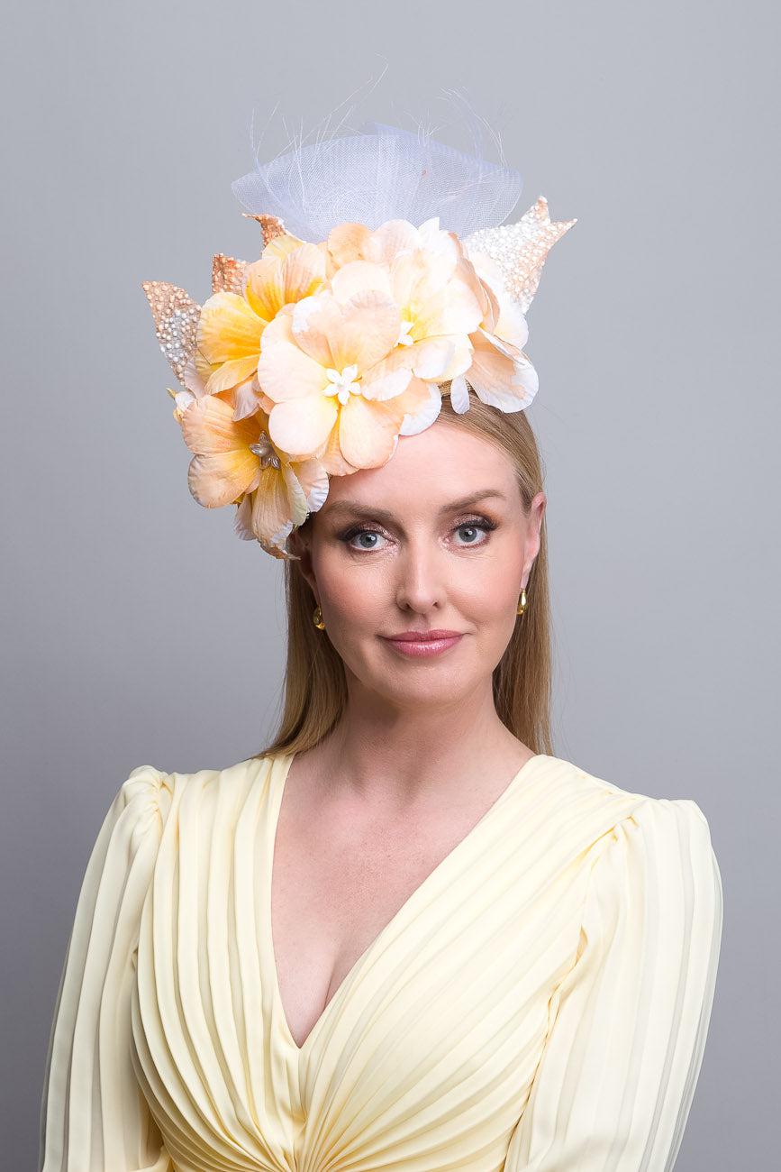 Apricot Blush Flower Fascinator