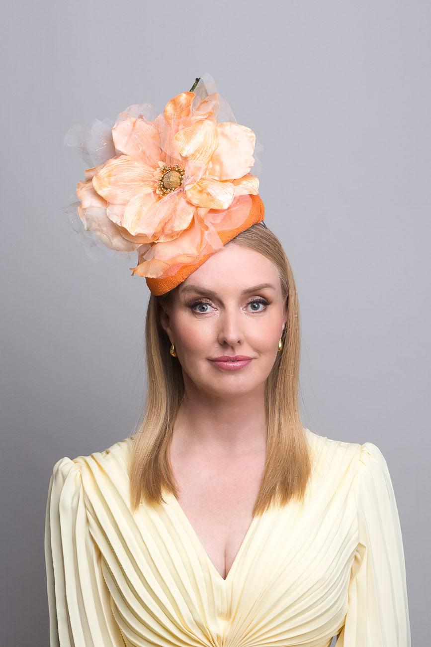 Apricot Flower Percher Hat