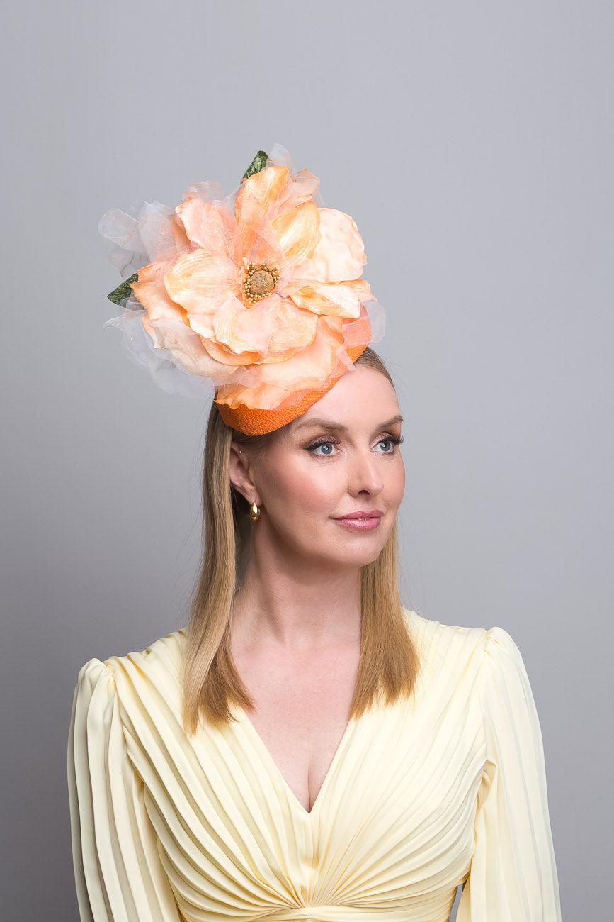 Apricot Flower Percher Hat