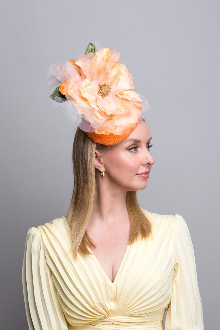 Apricot Flower Percher Hat