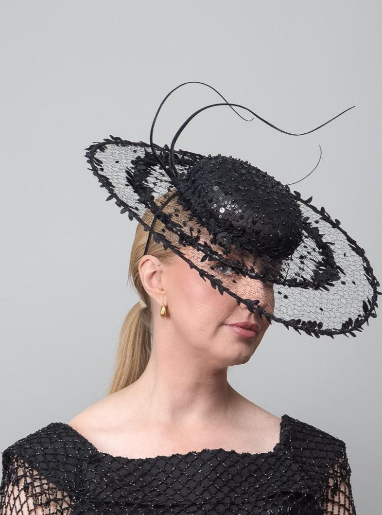 Black Net Ring Fascinator