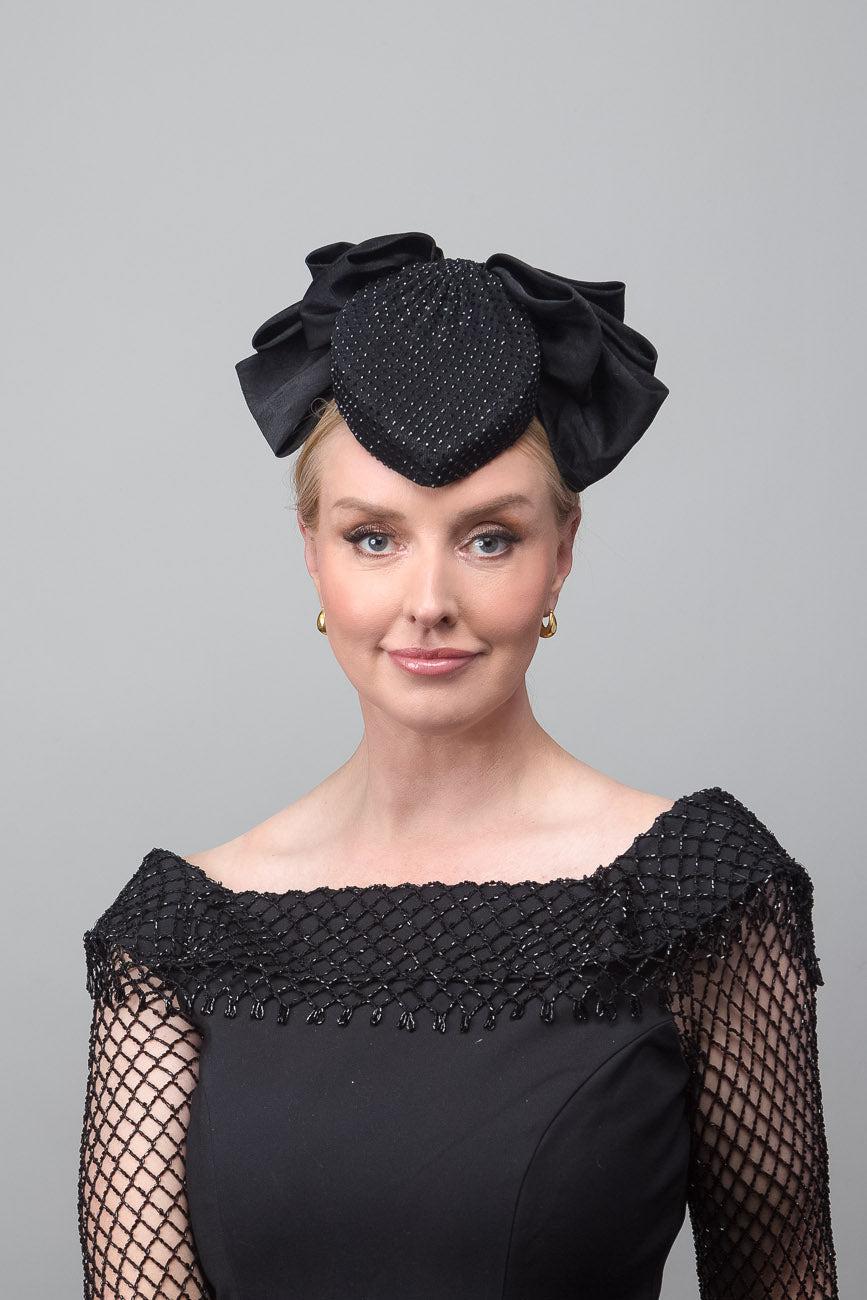 Black Bow Percher Hat