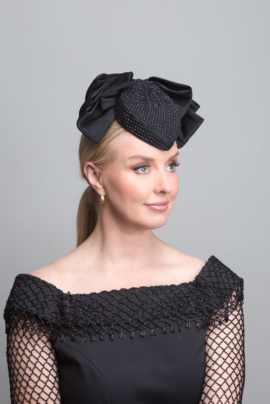 Black Bow Percher Hat