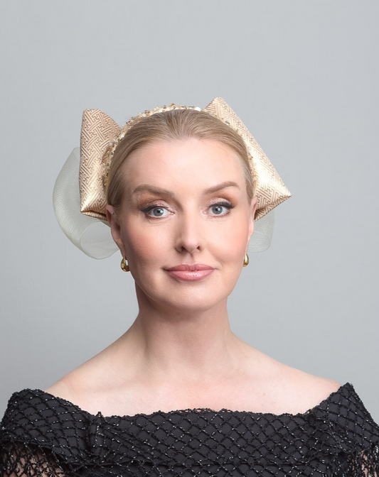 Gold Bow Fascinator