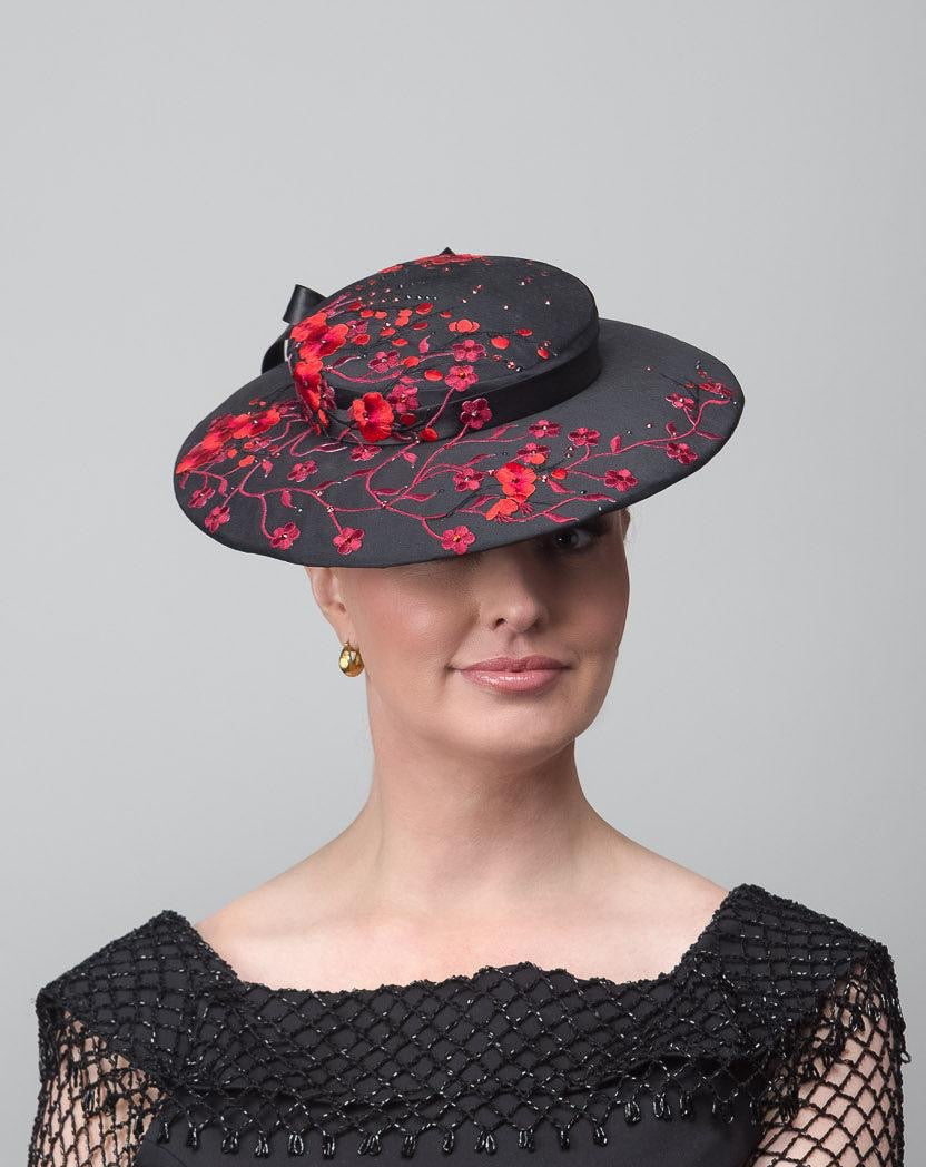 Red Black Brimmed Hat