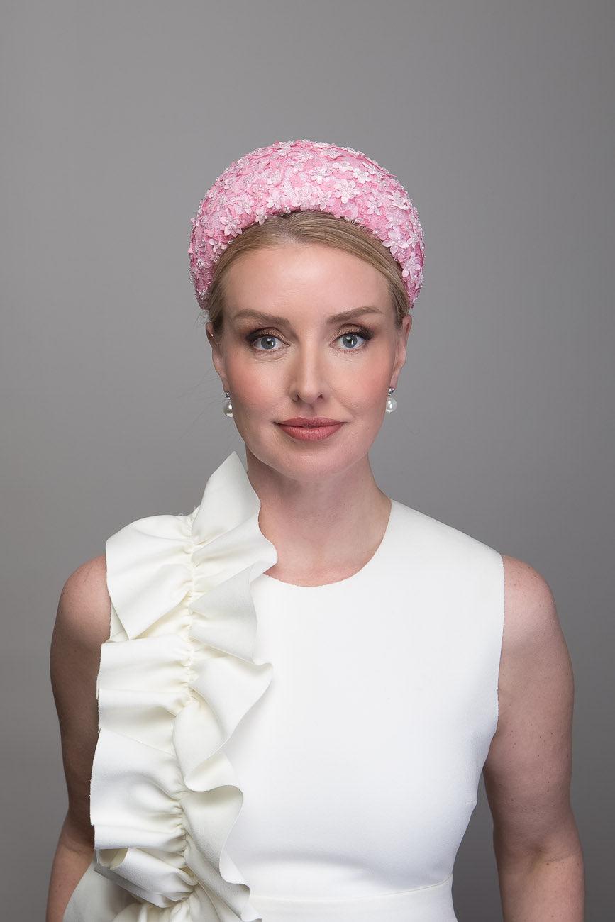 Pink Flower Lace Headband
