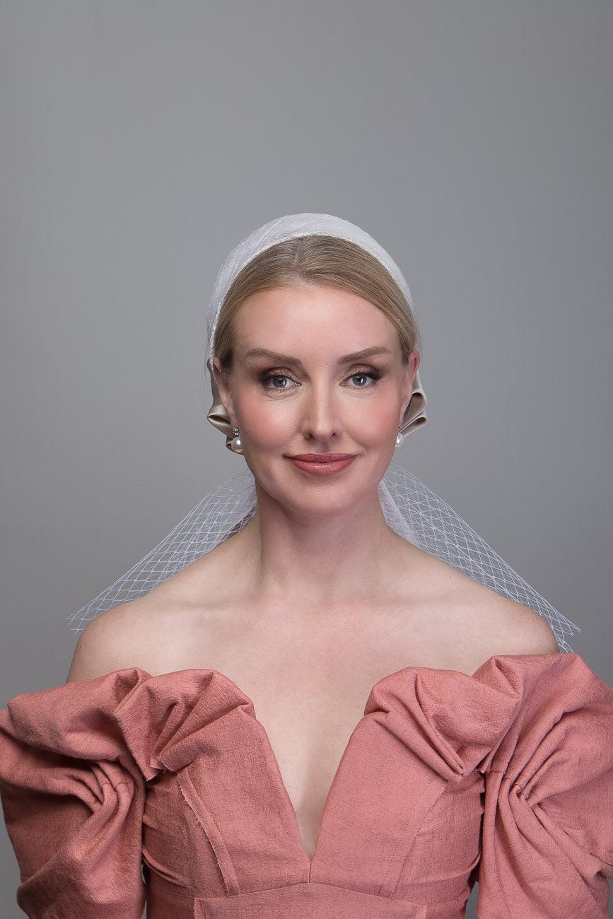 Cream Silk Pillbox Hat