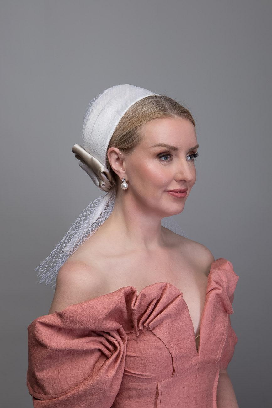 Cream Silk Pillbox Hat