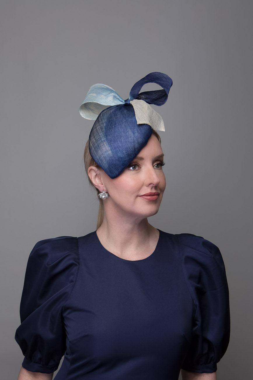 Navy Hat with Bow