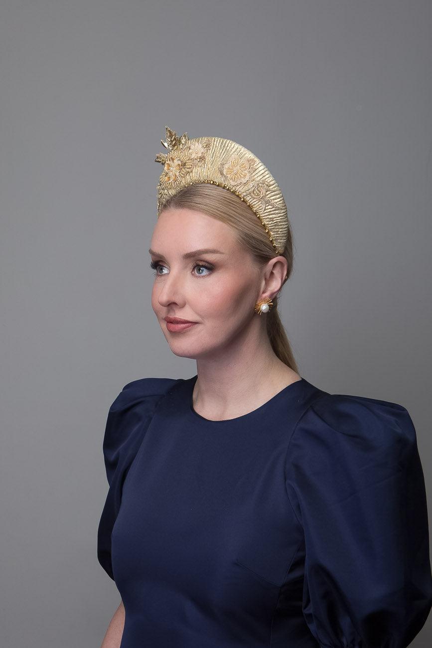 Gold Fabric Crown Headband
