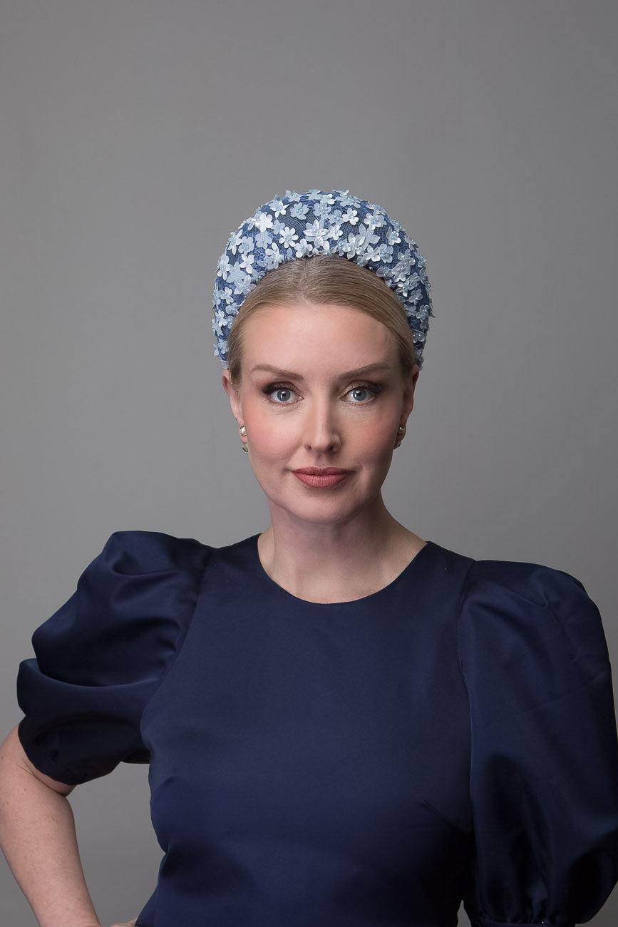 Blue Flower Fabric Headband