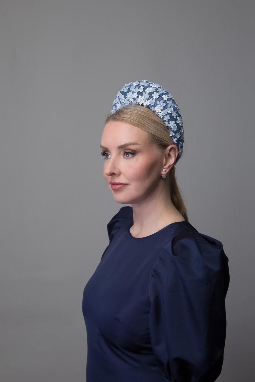 Blue Flower Fabric Headband
