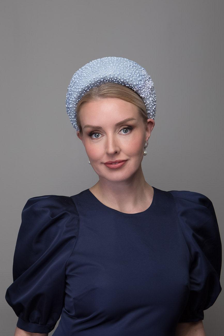 Blue Textured Fabric Headband