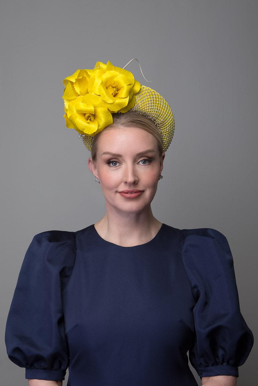 Yellow Silk Abaca Crown