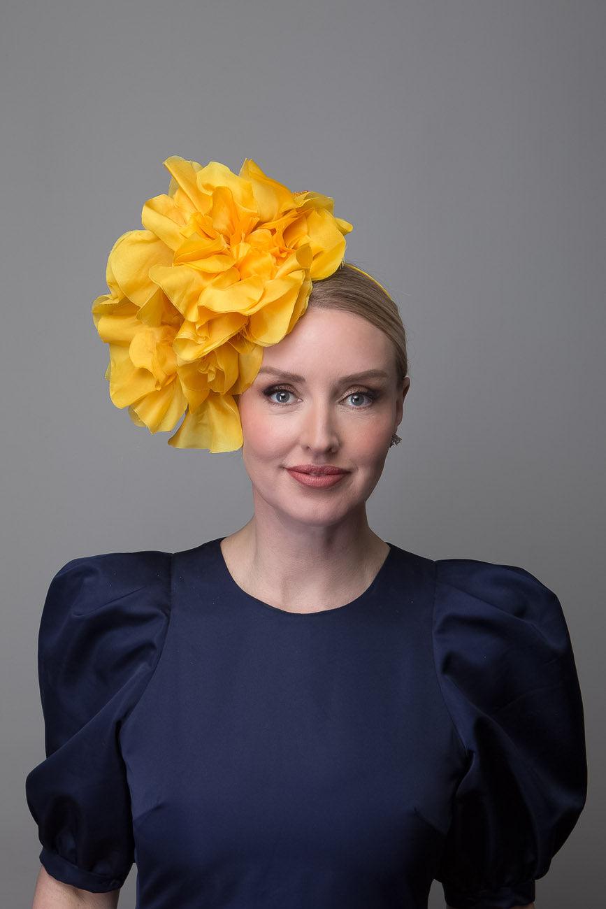 Yellow Silk Flower Fascinator