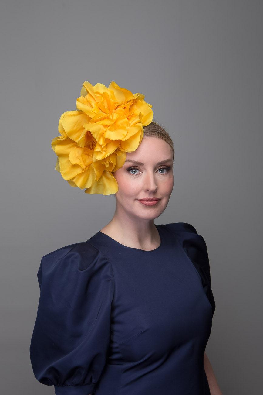 Yellow Silk Flower Fascinator