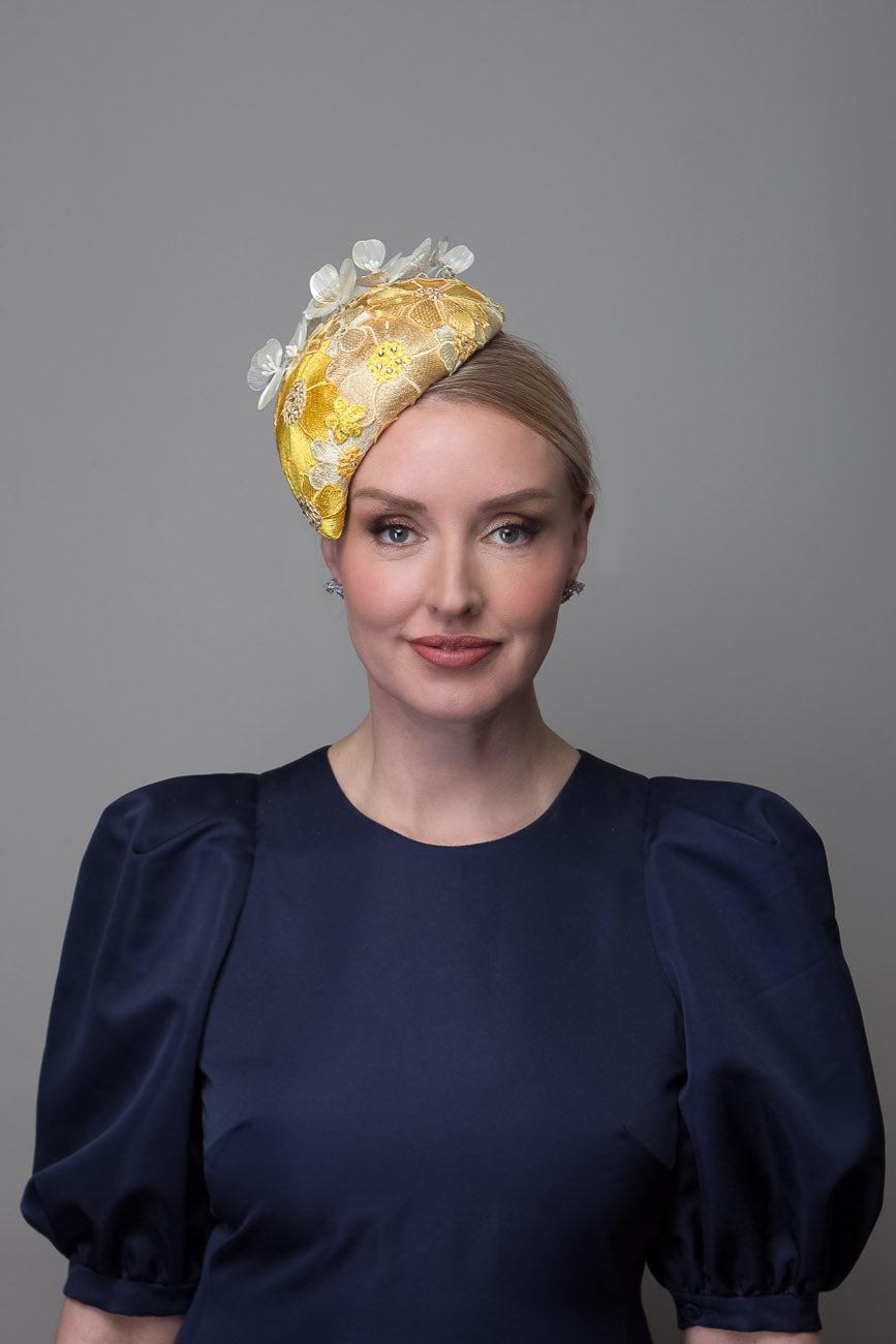 Yellow Lace Teardrop Hat